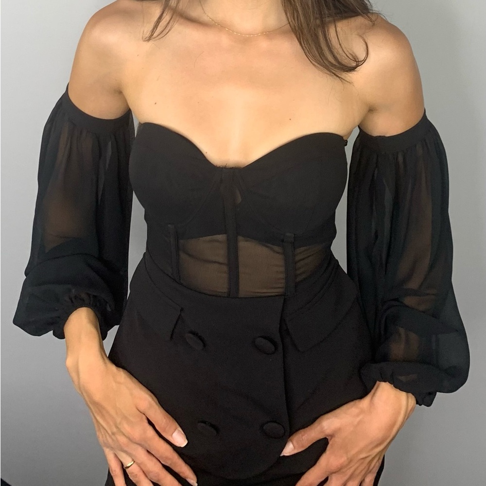 Sexy Bustier blazer with cheer sleeves attached